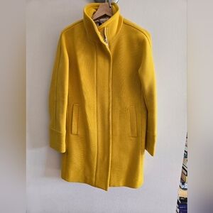 J Crew 79% Wool Yellow Coat Size 2